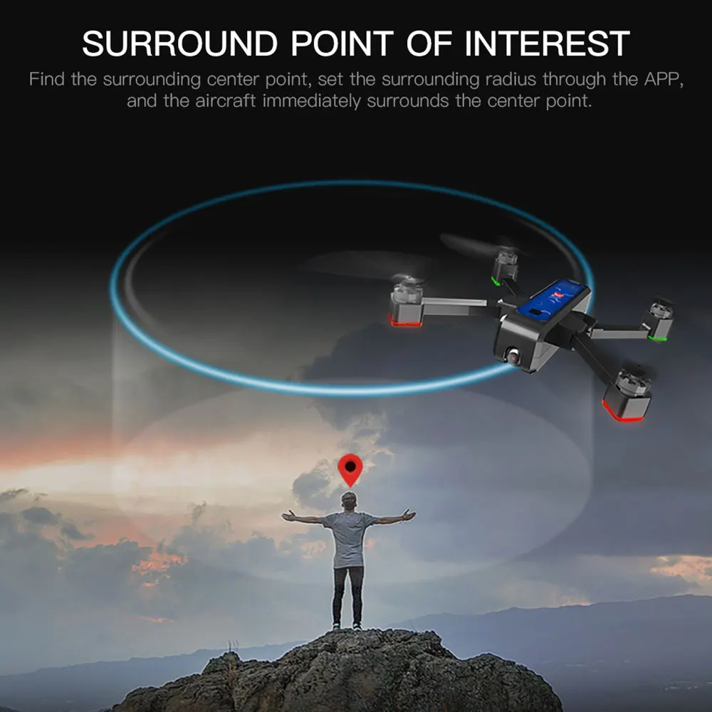 MJX Bugs B4W gps бесщеточный складной Дрон с 5G wifi FPV 2K HD камера Анти-встряхивание 1,6 км 25 минут оптический поток RC Квадрокоптер