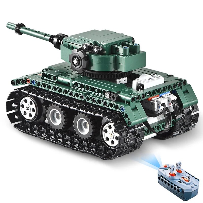 Cada военные Тигровая Серия 1 RC строительные блоки маленького размера идущие