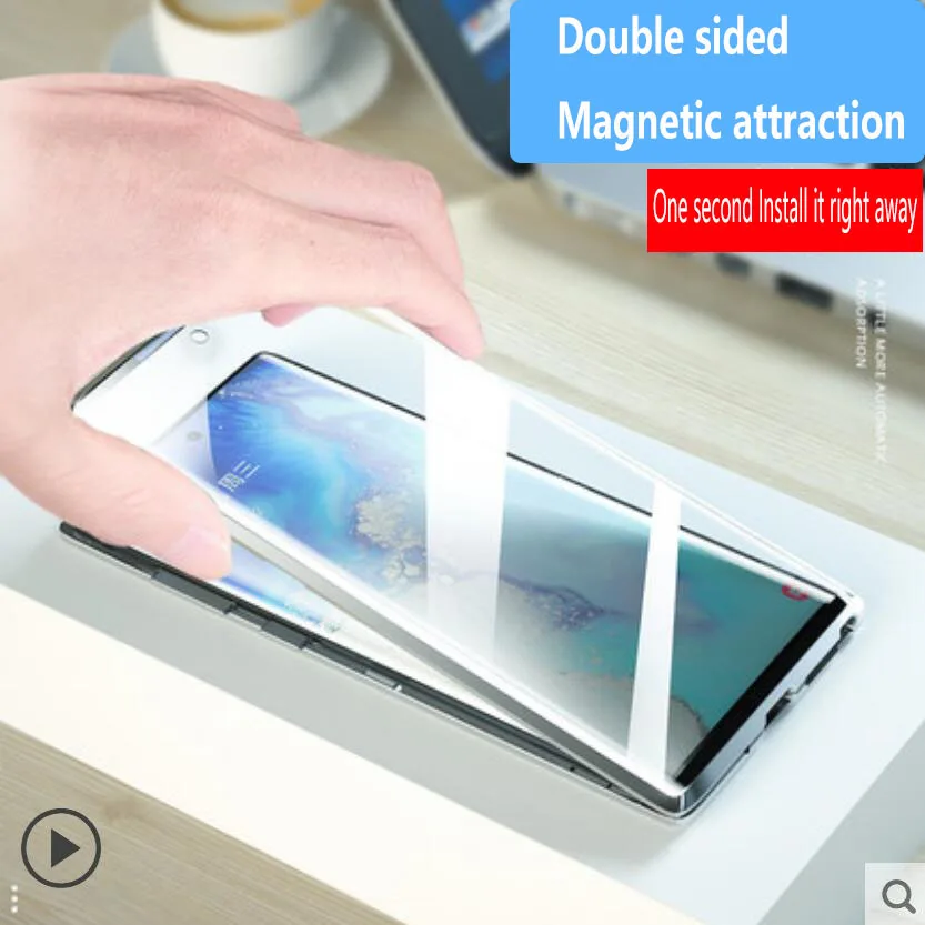 Для samsung Note 10 + plus Pro Чехол для мобильного телефона Магнето двойное стекло в рамке