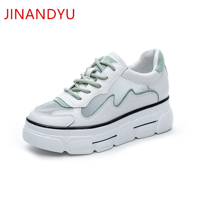 Кроссовки женские на скрытой подошве натуральная кожа кружевная ткань белые