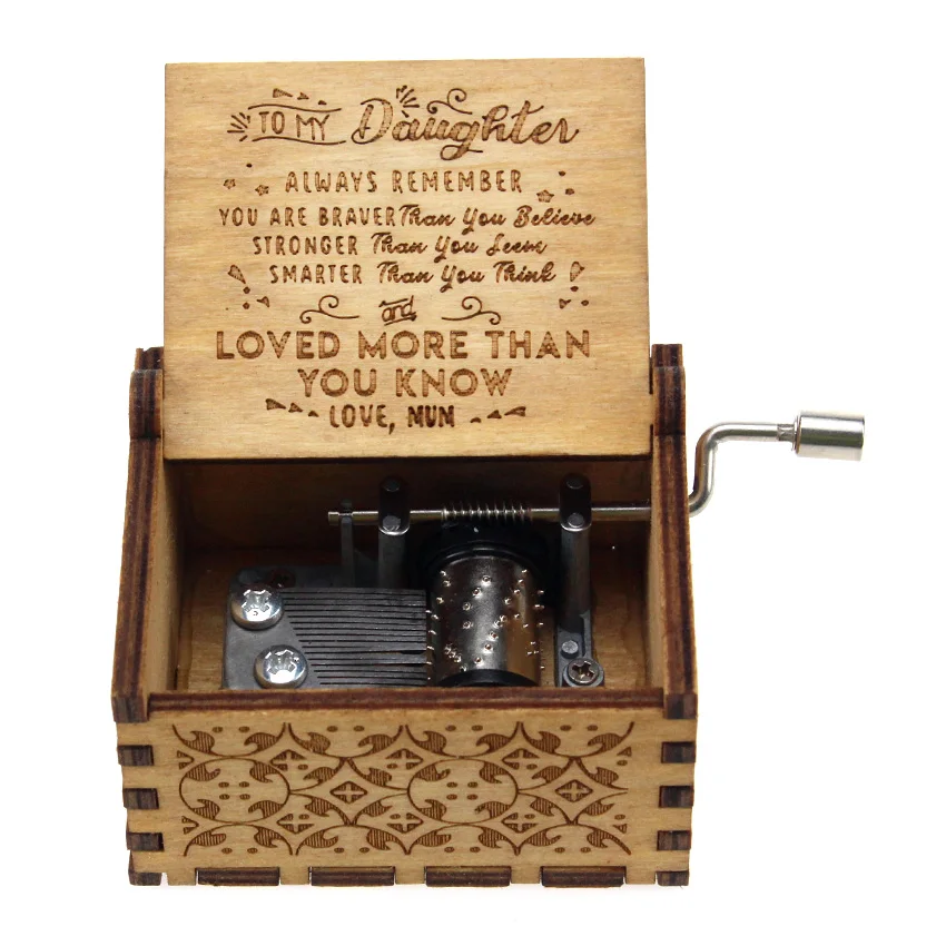 Горячая Распродажа деревянная музыкальная шкатулка в античном стиле с резьбой