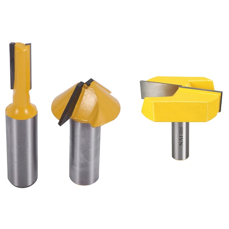 

2 Pc 1/2 Inch Shed Window Grill Muntin/Mullion Cutter with 1/2 Inch Shank 2-1/4 Inch Diameter Bottom Cleaning Router