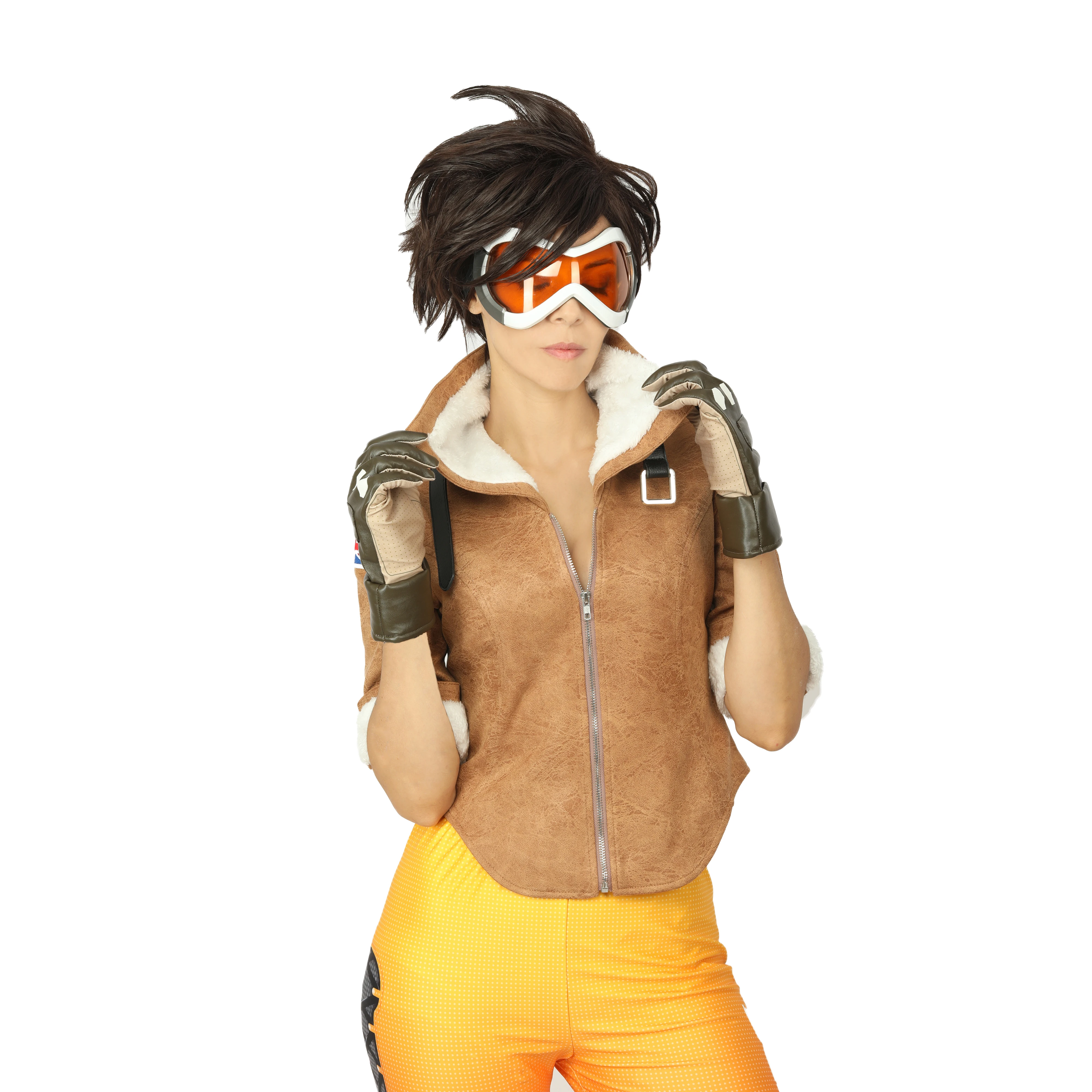 Женский костюм для косплея Lena Oxton официально лицензированный жакет Overwatch Tracer |