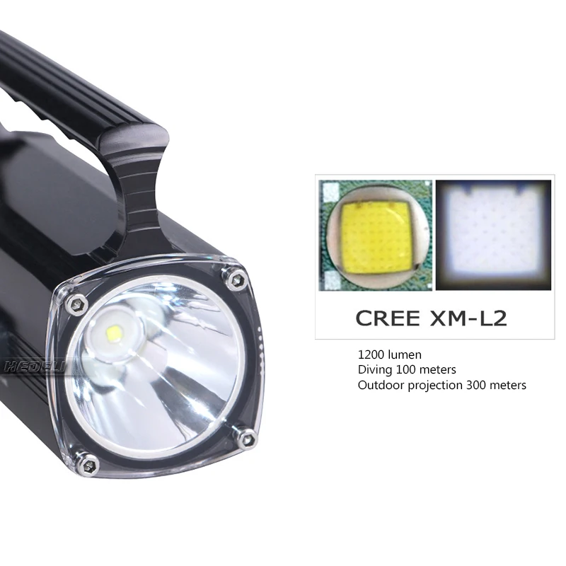 저렴한 전문 다이빙 손전등 100m 수중 Led 손전등 다이빙 토치 Xm L2 램프 충전기 랜턴 다이빙 라이트 휴대용 램프