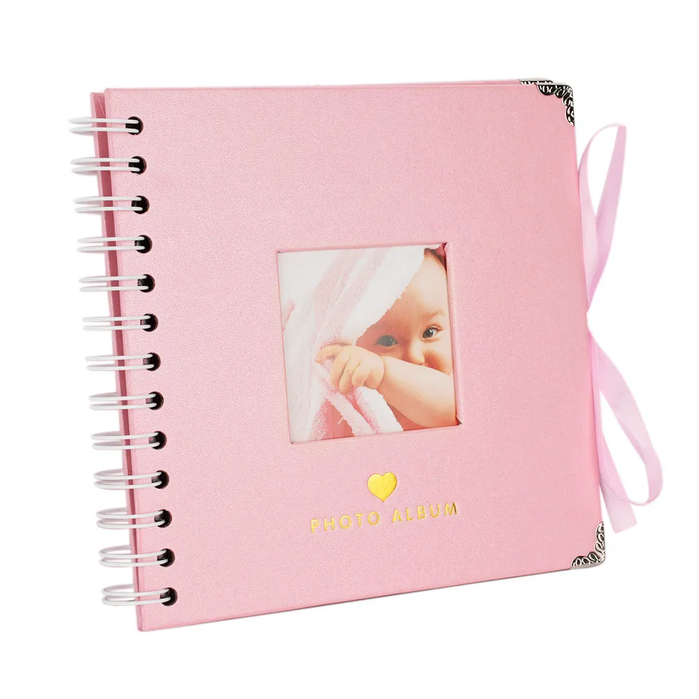 Pink Свадебный альбом для скрапбукинга Da Colorare Diy Фотоальбом скрапбукинг детская книга памяти фотоальбом для хранения - Цвет: Pink