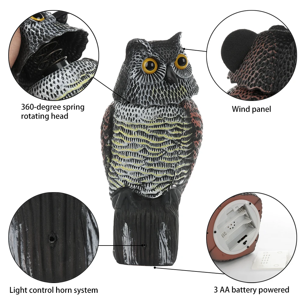 Приманка в виде совы украшения приманка птицы ветер экшн сад поддельная