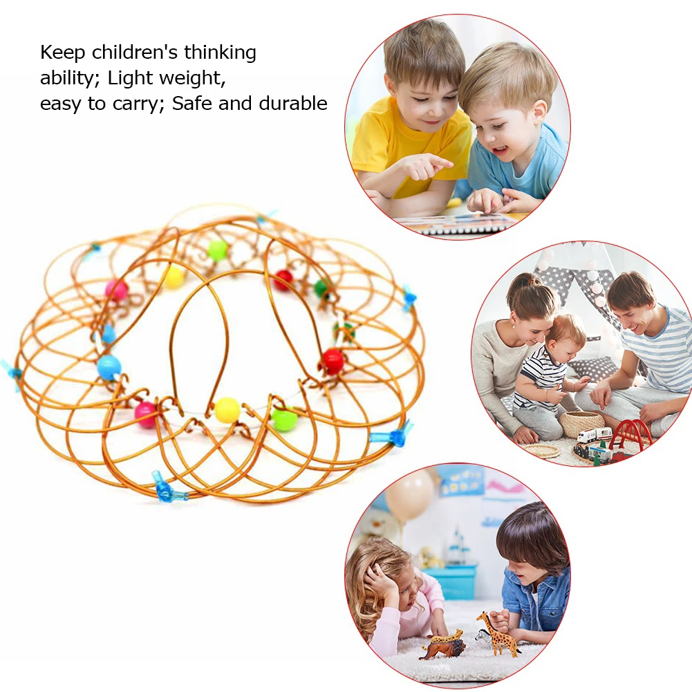 Kids Mandala Decompression Toys Variety Flower Basket Steel Ring Anti-Stress Thirty-Six Softened Steel Ring Fidget Puzzle Toy images - 6