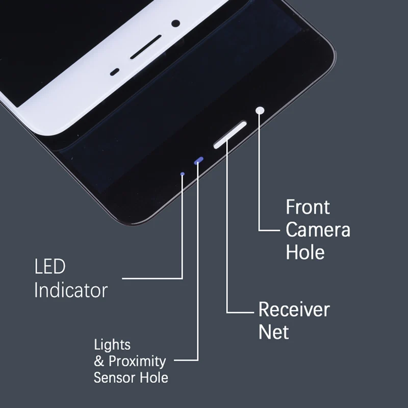 Дисплей для Meizu U20 в сборе с тачскрином на рамке 5.5'' черный белый