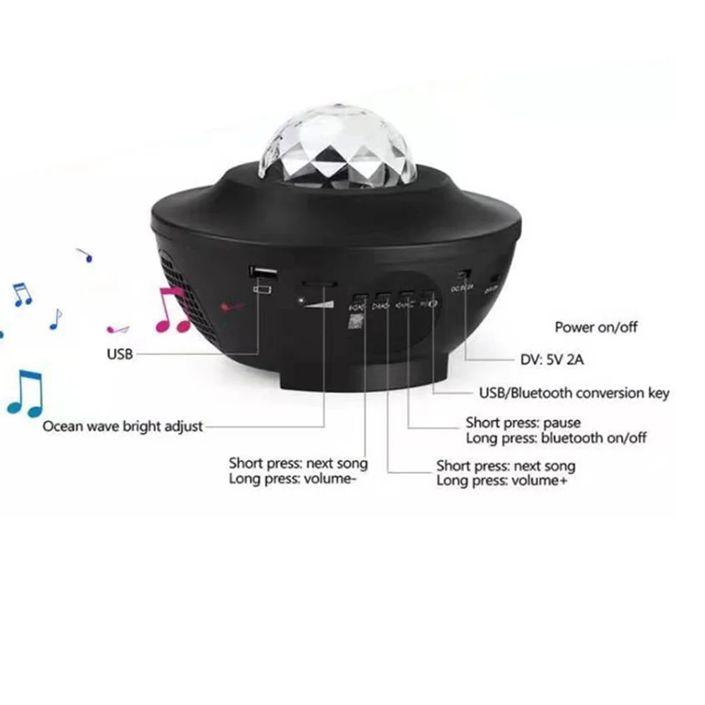 

Sleeping Light Bedroom Bedside Table Lamp Bluetooth Music LED Laser Projector Light Remote Control Stage Effect Party Lamp