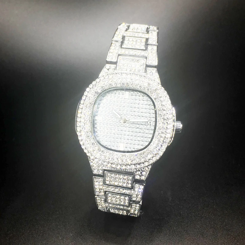 Льдом часы для женщин полный ювелирные изделия с бриллиантами роскошные женские