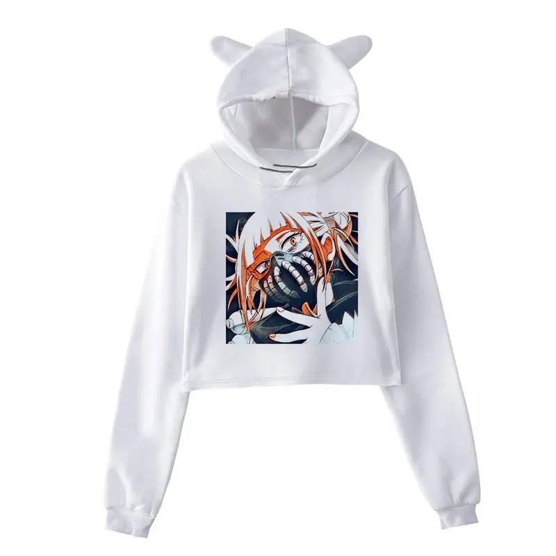 Укороченный топ с капюшоном и принтом Моя геройская Академия 2021