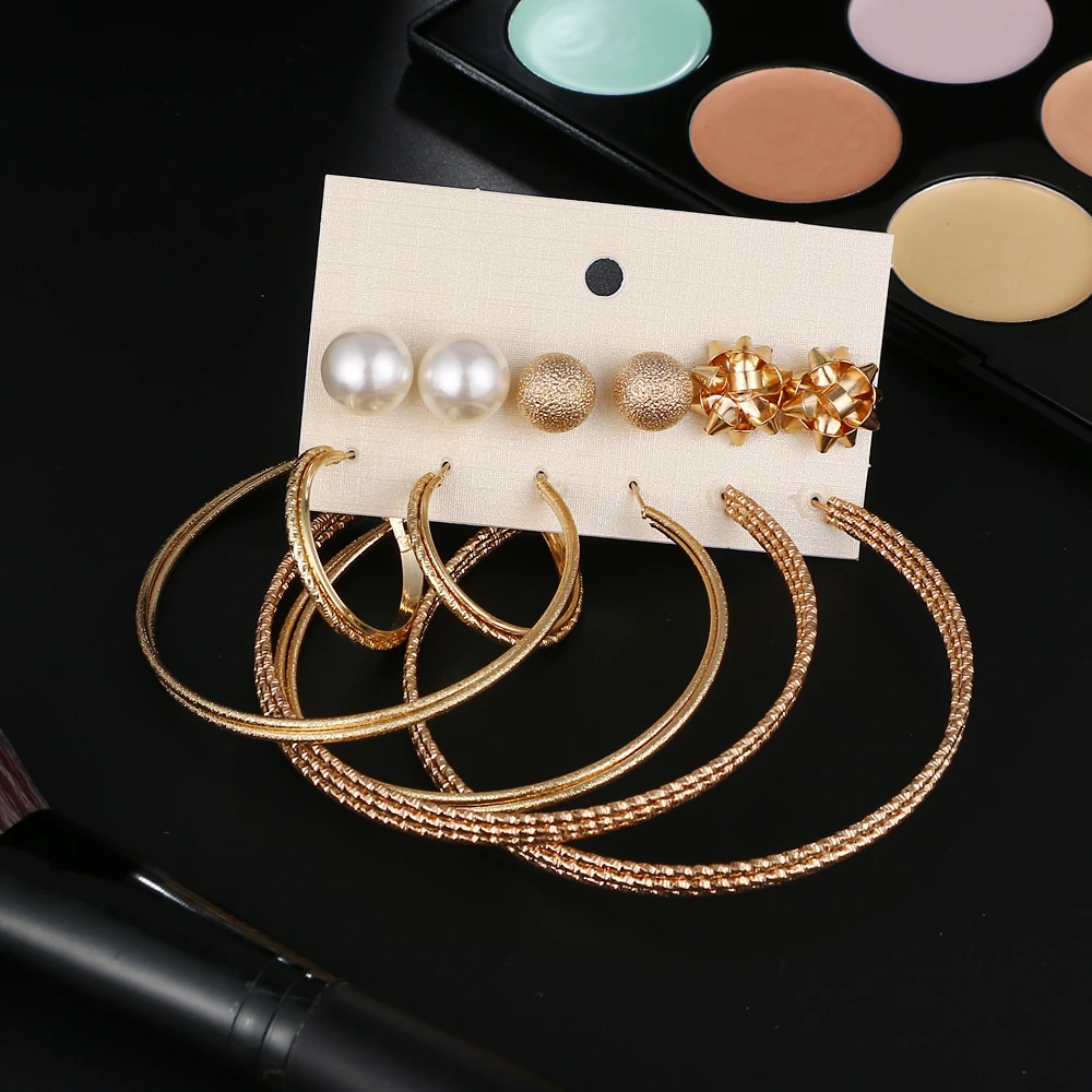 Большие золотые серьги хоп kinpopular для женщин богемные кольца модные корейские