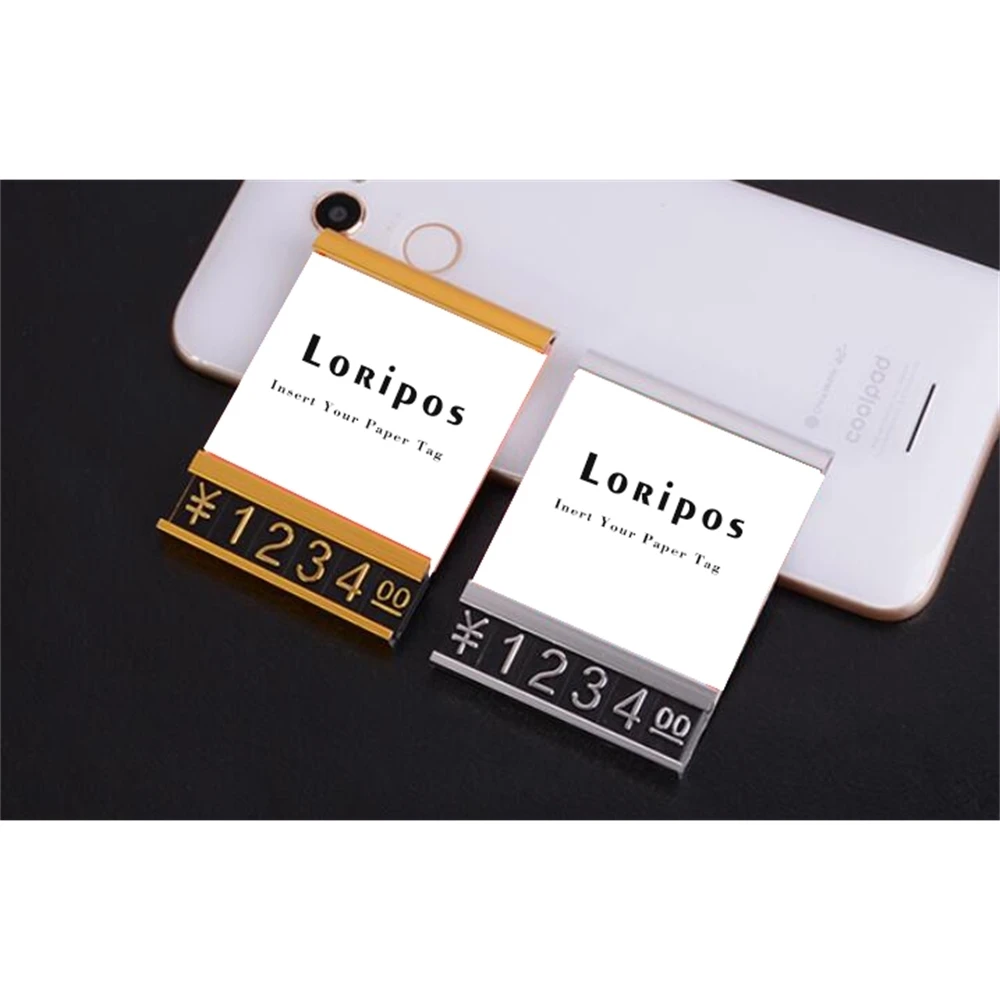 Wall Metal Tag Frame Watch Jewelry Price Card Display Number Currency Cube Holder Desk Sign Shelf Mounted Label Case | Дом и сад