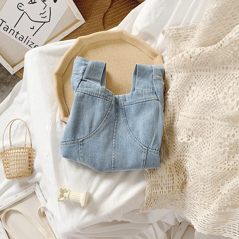 

Baby Girls Dress Summer New U-neck Puff Sleeve Denim Skirt Newborn Baby Girl Clothes For Infant Lovely Fashion Princess Dresses