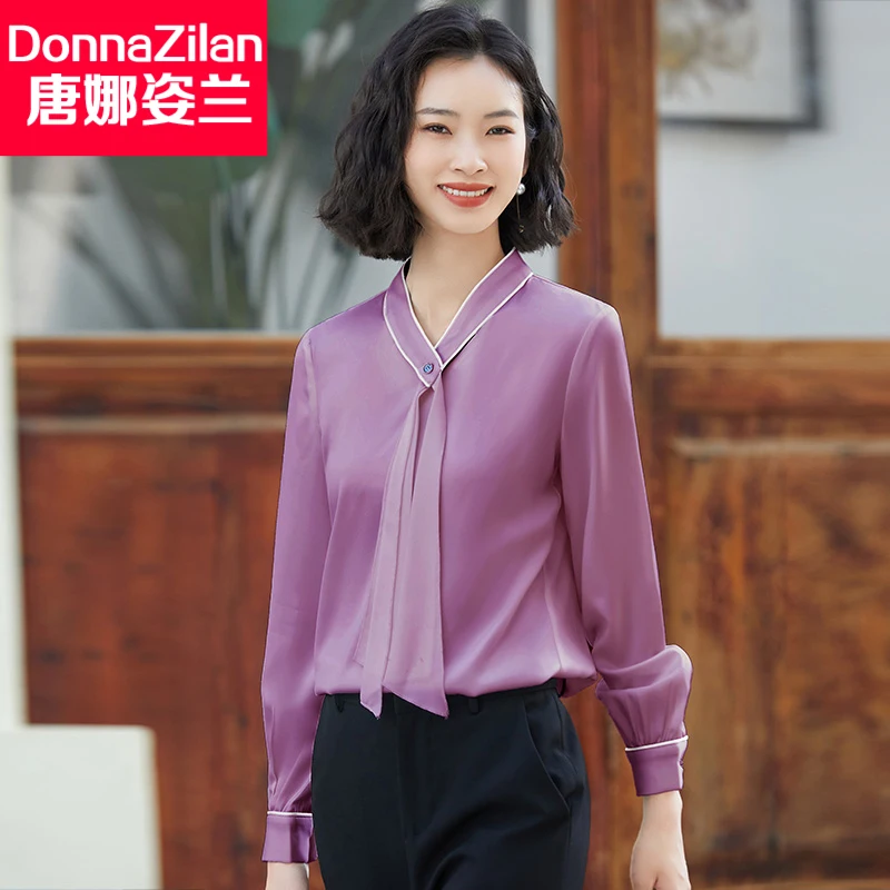 

White Shirt Women's Lightly Mature Design Non-mainstream Long-Sleeved Shirt Spring and Autumn Fashion High-End Acetate Satin