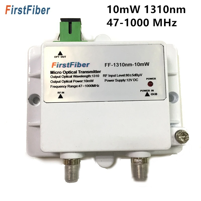 

10 мВт микро оптический передатчик FTTH 12В CATV Мини Микро передатчик 47-1000 МГц 1310нм Оптическое волокно с SC/APC