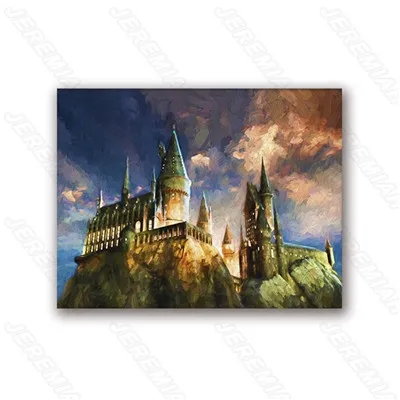 

Canvas Landscape Poster Train Castle Nordic Style Waterproof Ink Print Art Hd Painting Modern Bedroom Wall Stickers