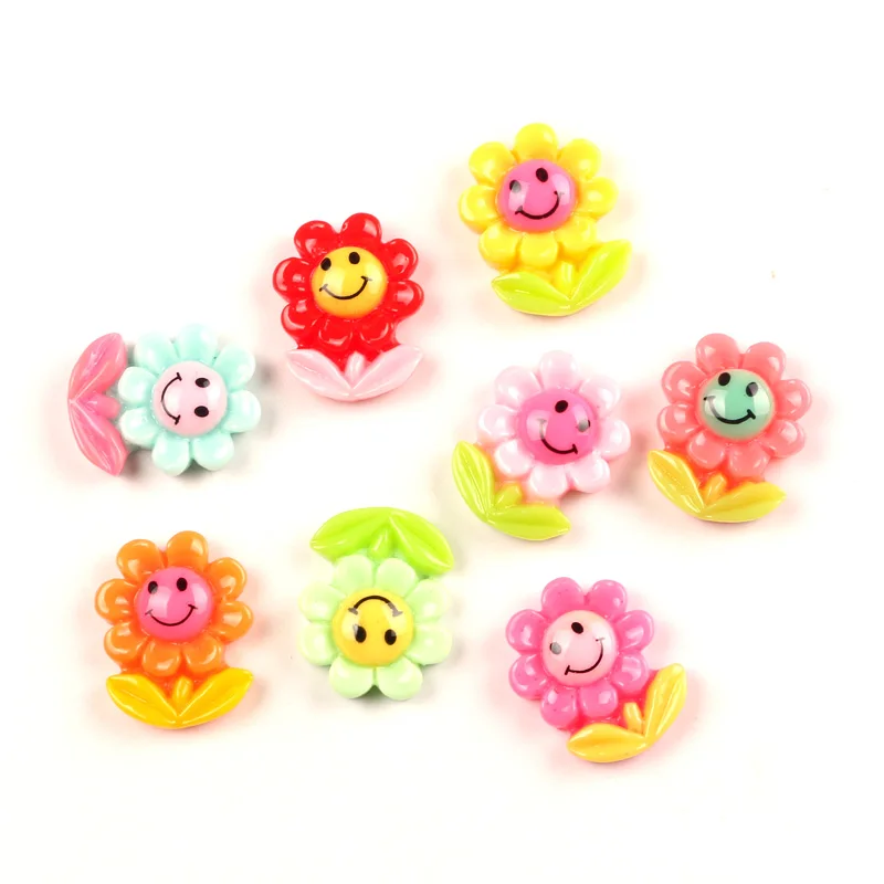 50 шт. смешанных подсолнухов из смолы с плоским задним фонарем для скрапбукинга