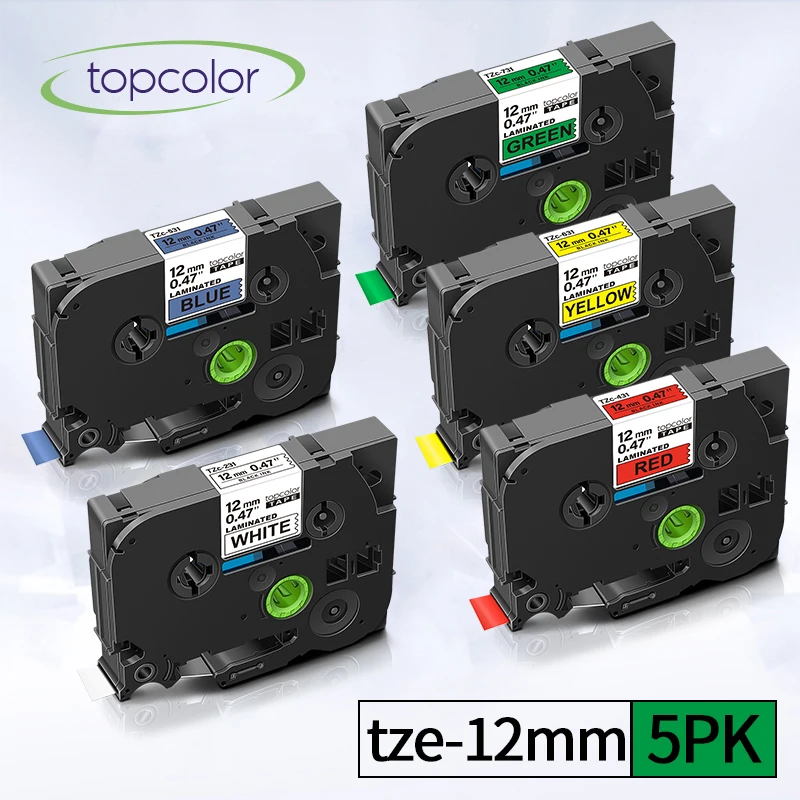 Топ Цвет подходит для брата TZ ленты TZ-231 tz231 микс 12 мм печати ярлыков