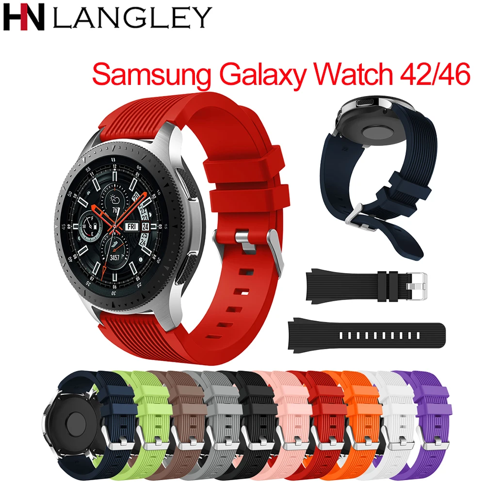 

Ремешок силиконовый спортивный для Samsung Galaxy Smart Watch 46 мм 42 мм, резиновый браслет для часов Gear S3 Frontier S2 Classic 20/22