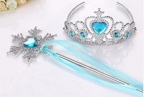 Snow bule set Новинка, ледяная Корона, мерцающие аксессуары для волос для девочек, принцесса, свадебная корона, диадема со стразами, обруч, повязка на голову, повязки для волос, подарки - Окраска металла: Snow bule set