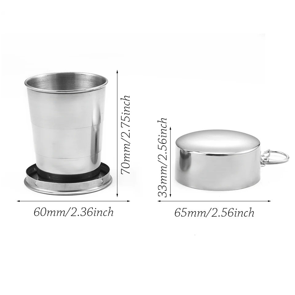 Уличная Складная чашка из нержавеющей стали посуда для кемпинга стакан пива воды
