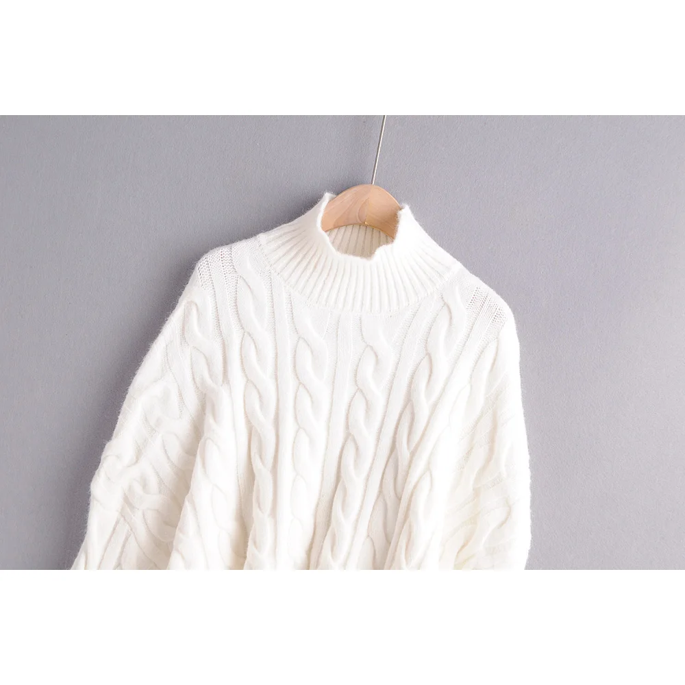 Мода Za женские свитера 2019 зимний женский свитер с высоким воротом повседневный