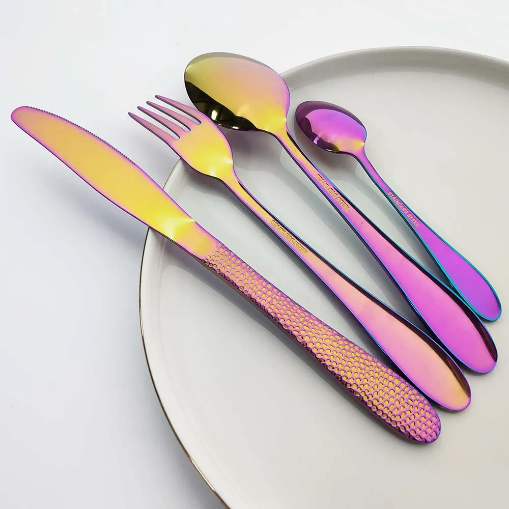 Набор столовой посуды из розового золота 4 шт. ножи вилки ложки набор нержавеющей