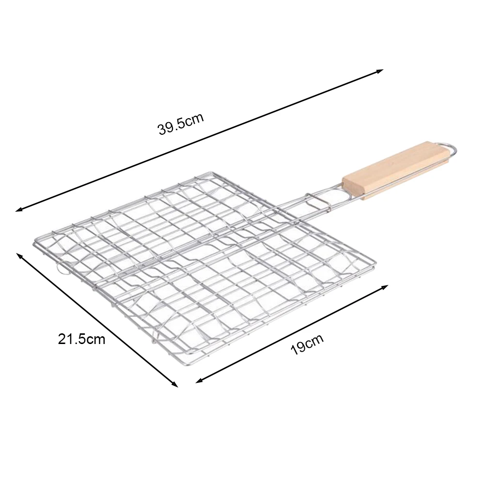 

Iron Wire Barbecue Grilling Basket Portable Stainless Steel Outdoor Picnic Square BBQ Grill Net Mesh for Meat Vegetable Steak