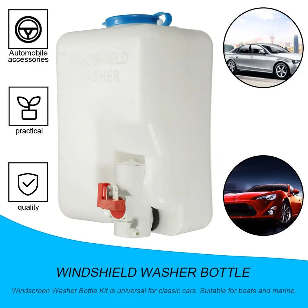 

12V Universal Classic Car Windshield Washer Reservoir Pump Bottle Kit Jet Switch Clean Tool Easy&Convenient to Use