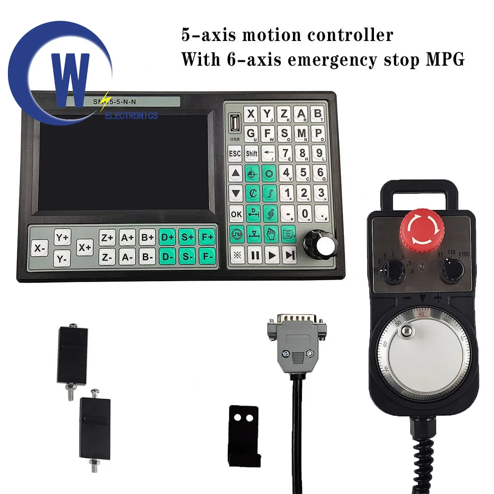 CNC 5 Ось в автономном режиме Mach3 USB контроллер SMC5 N 500 кГц г код 7 дюймовый большой