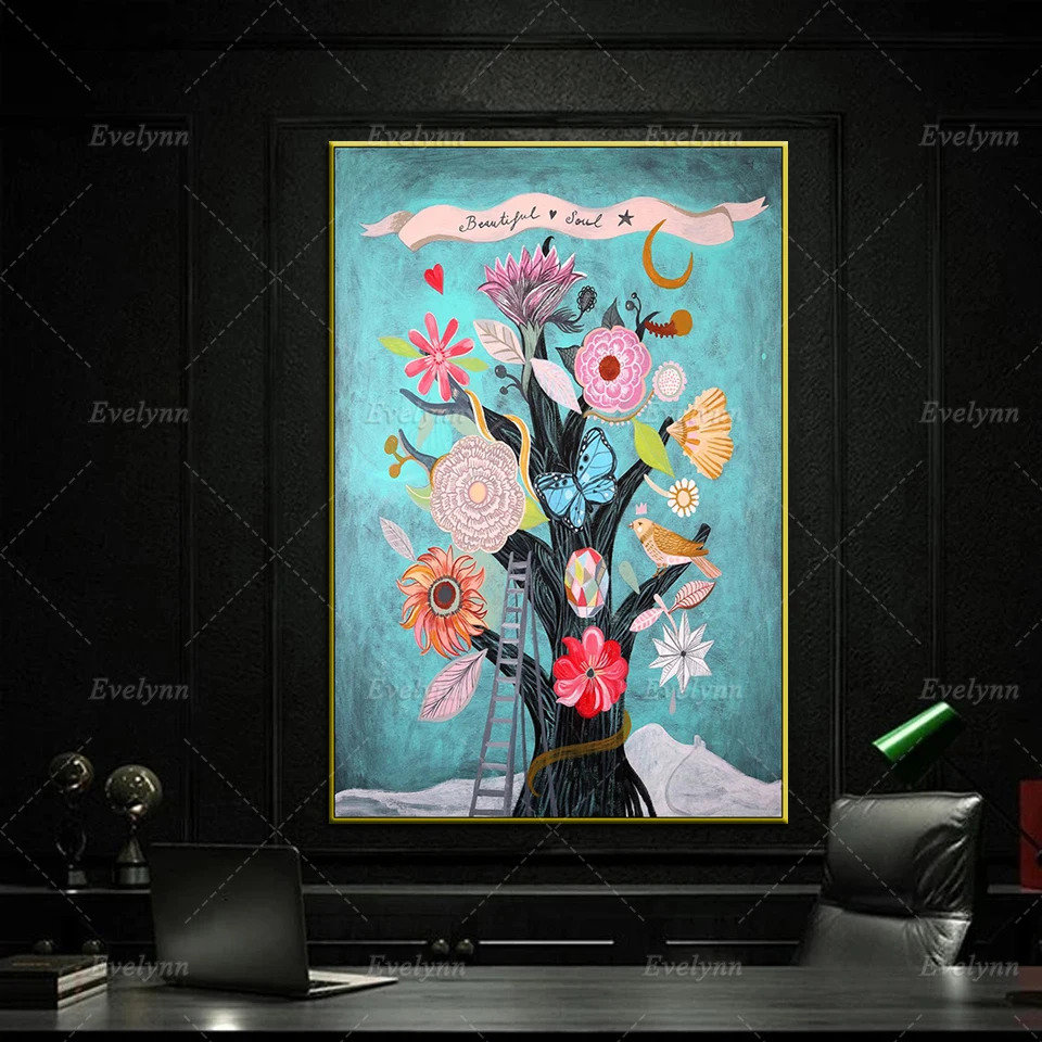 

Beautiful Soul Graffiti Flowers Posters And Prints Modular Pictures Hd Wall Art Canvas Painting For Living Room Home Decor Frame