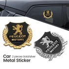 2 шт. 3D металлический значок для боковой двери автомобиля эмблемы наклейки для Peugeot 107 108 206 207 308 307 407 508 2008 RCZ автостайлинг