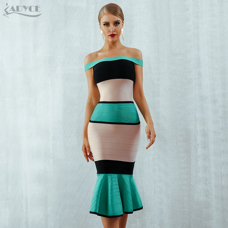 Adyce новое летнее Бандажное платье для женщин Vestidos сексуальное с вырезом лодочкой короткий рукав с открытыми плечами Клубное вечернее платье в стиле знаменитостей