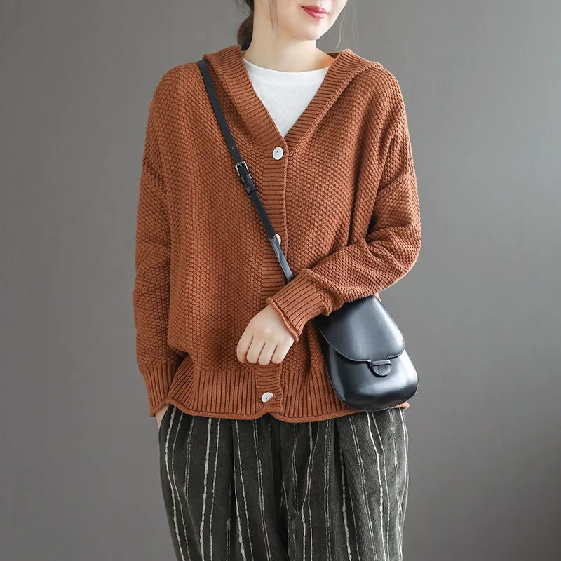 Осенний свитер женский большой размер вязаные свободные куртки 2019 новые женские