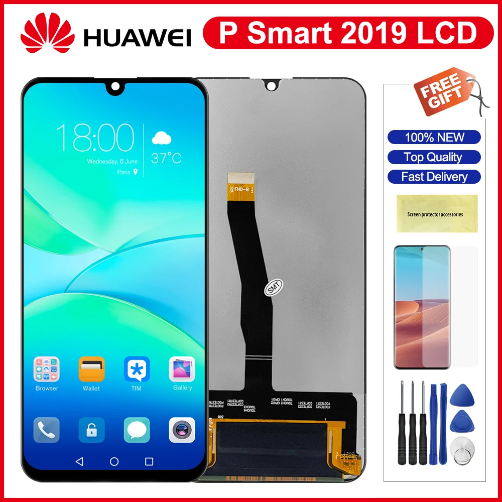 ЖК дисплей 6 21 дюйма для Huawei P Smart 2019 сенсорный экран панель дигитайзер сборка