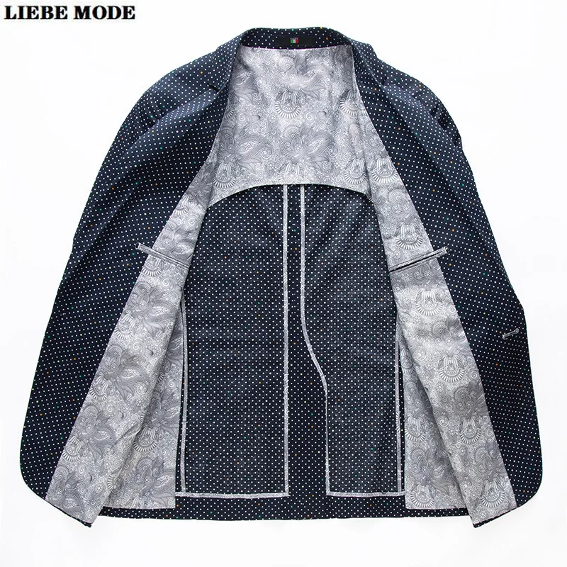 Мужской приталенный Блейзер в горошек деловой Повседневный тонкий пиджак с