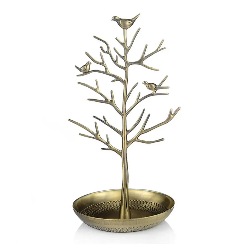

Dropshipping Alloy Jewelry Tree Display Stand Holder Organizer Tower for Earring Necklace Ring