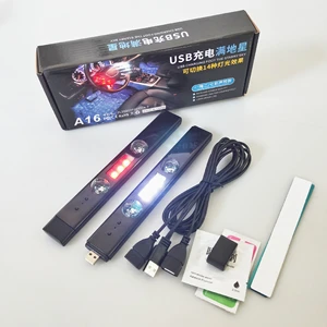 A16 Full Star Two-in-One Wireless Colorful Voice Control Car Atmosphere Light Foot Rhythm Atmosphere Light USB Rechargeable