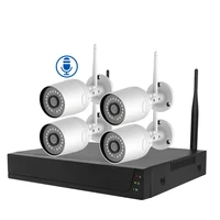 tuya 1 way audio wireless bullet ip66 4 camera nvr kit security surveillance 4 channel cctv camera set