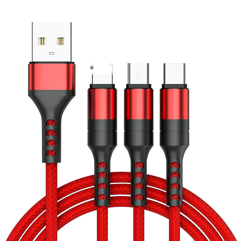 Зарядный кабель 3 в 1 для IPhone 11 Xs XR X 8 7 Plus Micro USB Type C Huawei Xiaomi многофункциональные