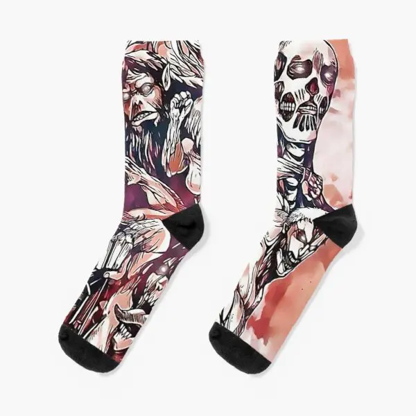 

Attack On Titan Design 23 Crew Socks Women Mens Best Ankle Knee High Black