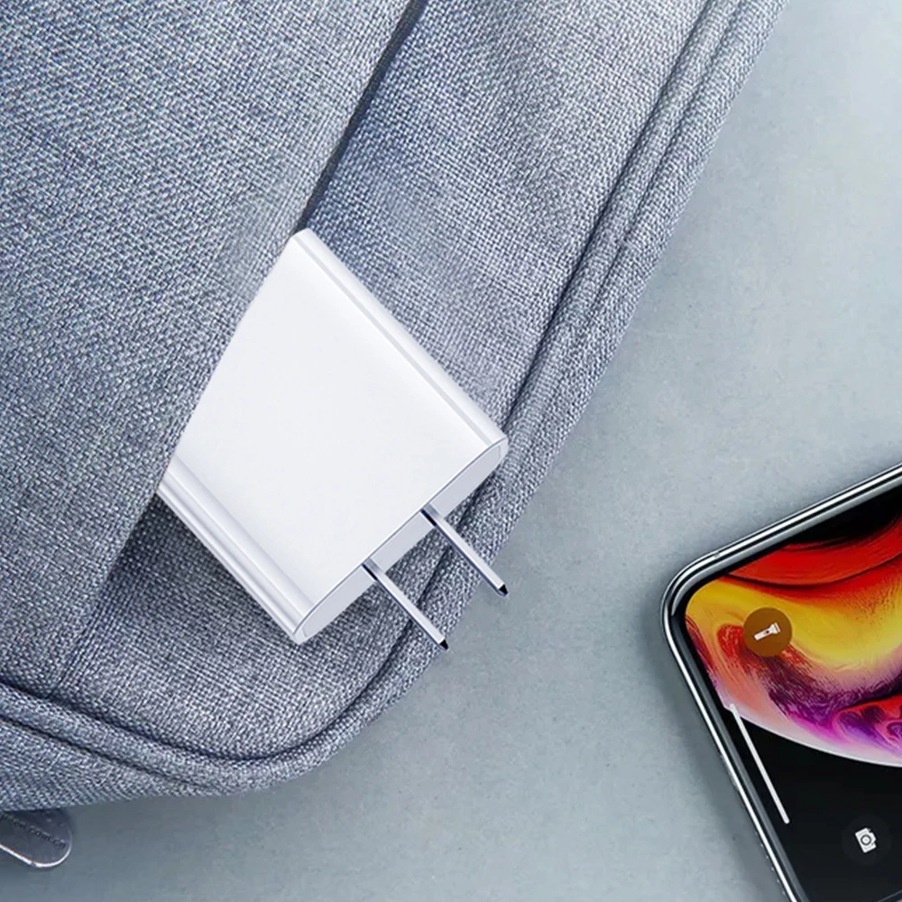 

USB 3.0 Charger with Type-C and A Ports, 20W PD Fast Charger for iPhone 12, Overcurrent Overvoltage Travel Charging Adapter