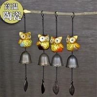 Japan Style Cartoon Ceramic Owl Hanging Wind Chimes Crafts Living Room Wall Decoration Ornaments Home Decor Accessories