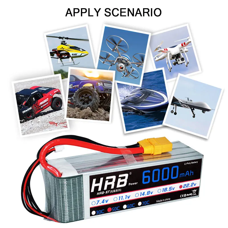 аккумулятор hrb 6s lipo 222 в 5000 мач 6000 мач 2200
