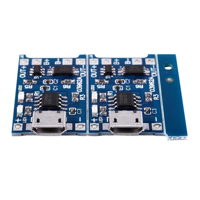 2PCS Blue 5V Micro USB 1A 18650 Lithium Battery Charging Board | Электроника