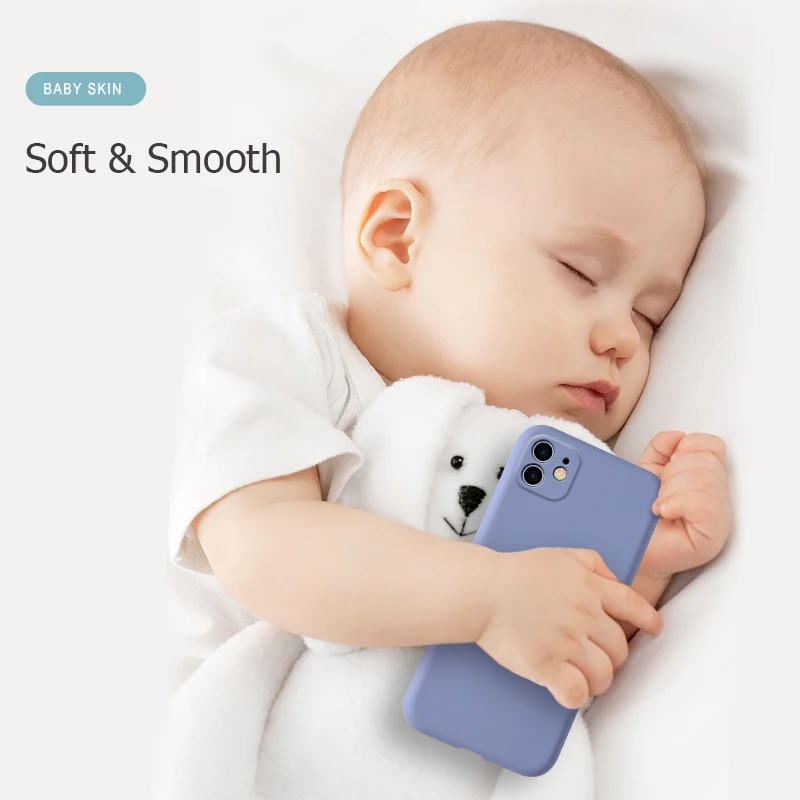 Жидкий силиконовый чехол для мобильного телефона чистый цвет Защитная камера