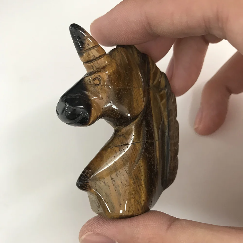 

High Quality Natural Stone 2 inches Tiger Eye Unicorns Shape Stone Hand Crafted & Polished For Gift &Home Decor
