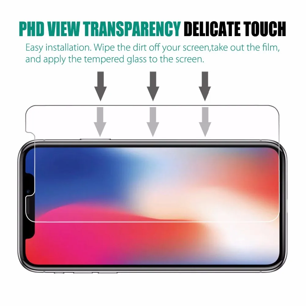 50 штук 2.5D Закаленное стекло для Apple iPhone 11 Pro XS Max XR X 8 Plus 7 6 6S SE 5 5S Защитная Пленка Покрывает не полностью
