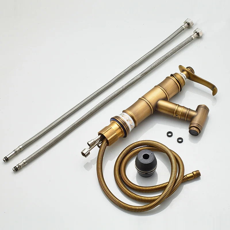 Латунный Смеситель для ванной комнаты роскошный кран на раковину две трубы